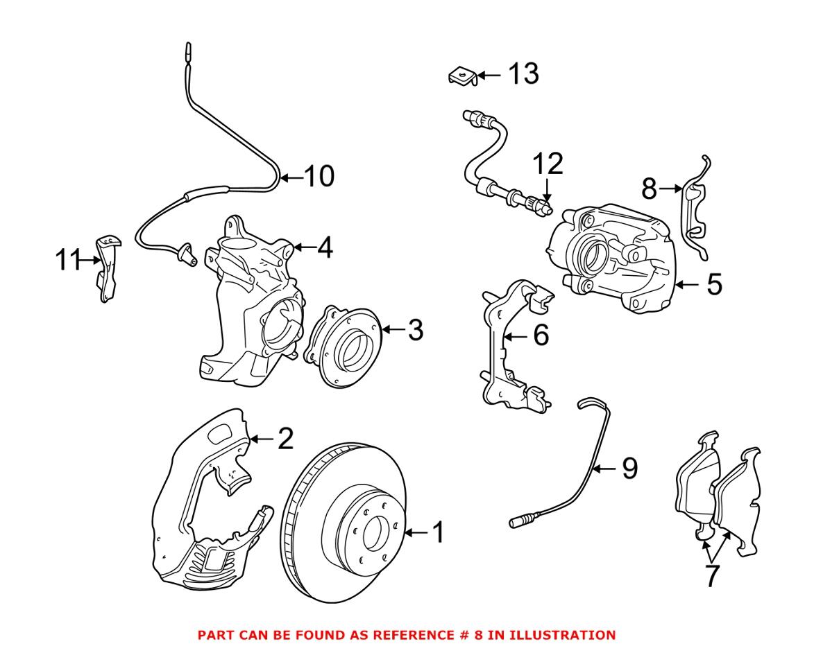 BMW Disc Brake Pad Retaining Spring - Front 34111164611